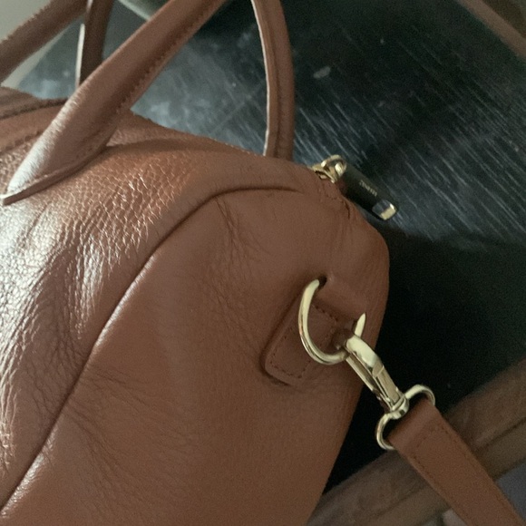 Talbots Brown cognac laser cut 100% Leather Shoulder hand  Bag tote - Picture 9 of 12